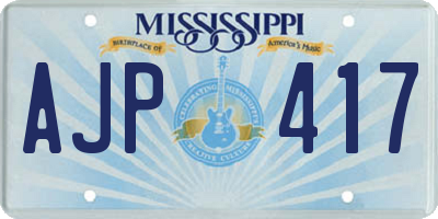 MS license plate AJP417