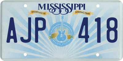 MS license plate AJP418