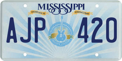 MS license plate AJP420