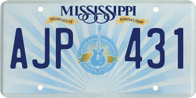 MS license plate AJP431