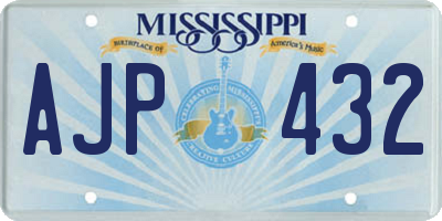 MS license plate AJP432