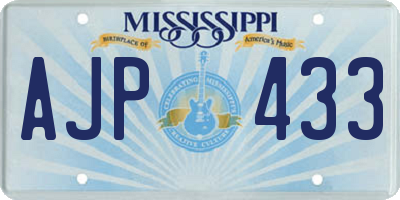 MS license plate AJP433