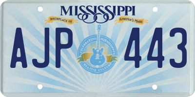 MS license plate AJP443