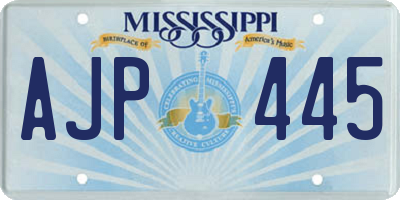MS license plate AJP445