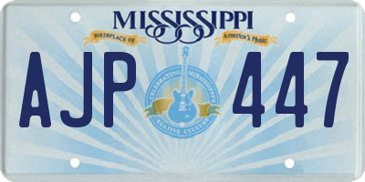 MS license plate AJP447