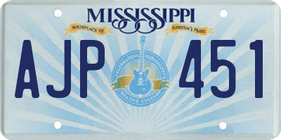 MS license plate AJP451