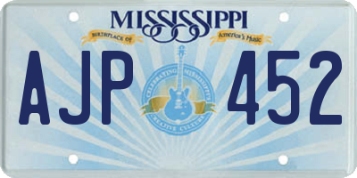 MS license plate AJP452