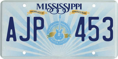 MS license plate AJP453