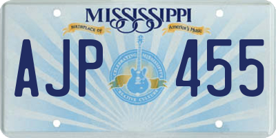 MS license plate AJP455