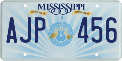 MS license plate AJP456