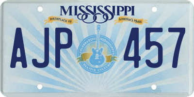 MS license plate AJP457