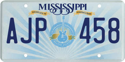 MS license plate AJP458