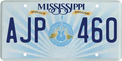 MS license plate AJP460