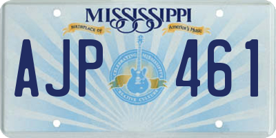 MS license plate AJP461