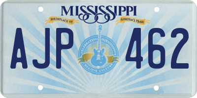 MS license plate AJP462
