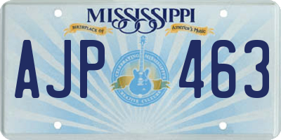 MS license plate AJP463