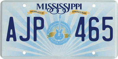 MS license plate AJP465