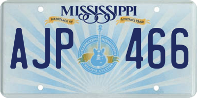 MS license plate AJP466