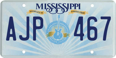 MS license plate AJP467