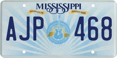 MS license plate AJP468