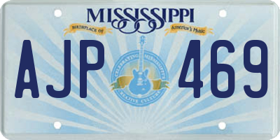 MS license plate AJP469