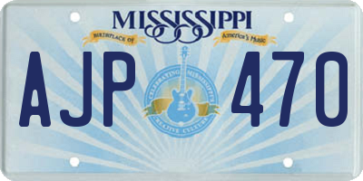 MS license plate AJP470