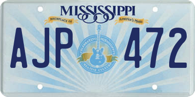 MS license plate AJP472