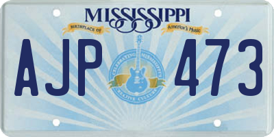 MS license plate AJP473