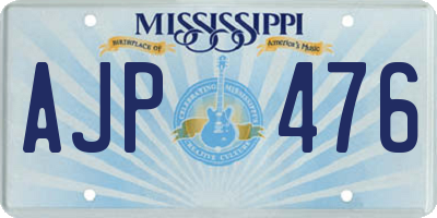 MS license plate AJP476