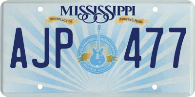 MS license plate AJP477