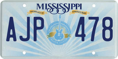 MS license plate AJP478