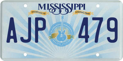MS license plate AJP479