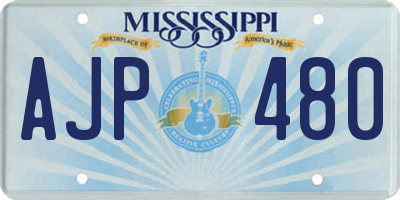 MS license plate AJP480