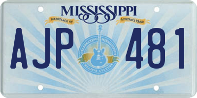 MS license plate AJP481