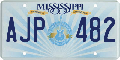MS license plate AJP482