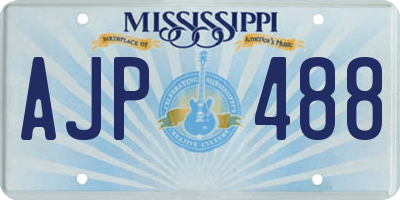 MS license plate AJP488