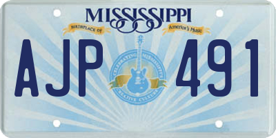 MS license plate AJP491