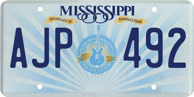 MS license plate AJP492
