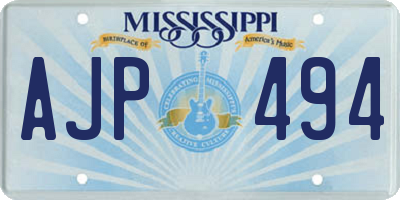 MS license plate AJP494