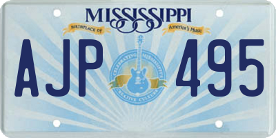 MS license plate AJP495
