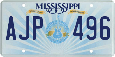 MS license plate AJP496