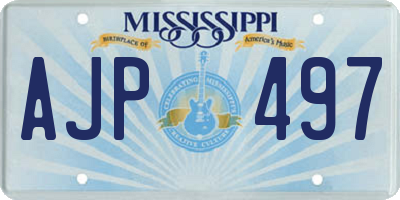 MS license plate AJP497