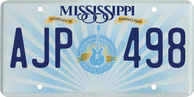 MS license plate AJP498