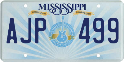 MS license plate AJP499