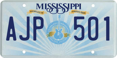 MS license plate AJP501