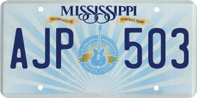 MS license plate AJP503