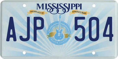 MS license plate AJP504