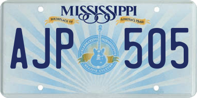 MS license plate AJP505
