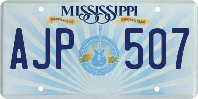 MS license plate AJP507