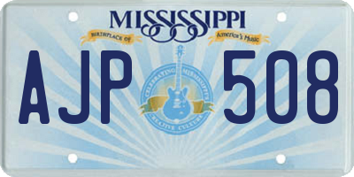 MS license plate AJP508